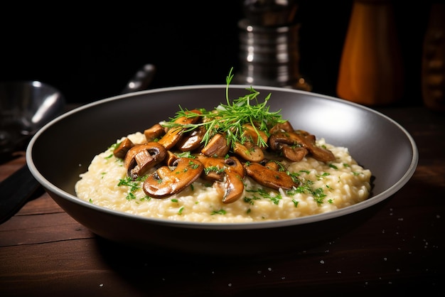 Risotto ai funghi su un piatto