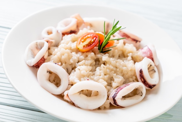 risotto con calamari o polpo