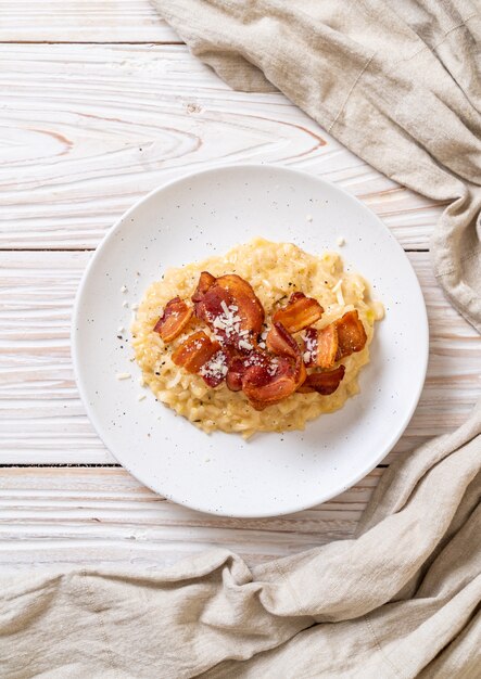 risotto con pancetta croccante