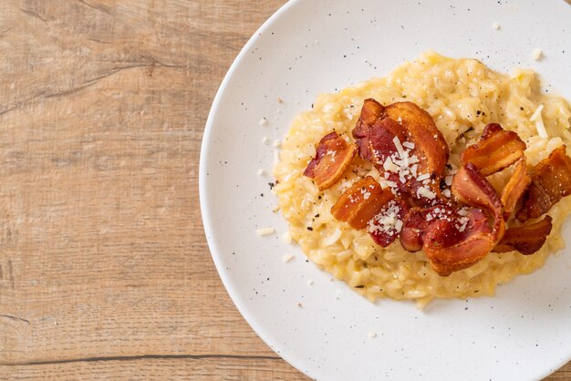 risotto con pancetta croccante