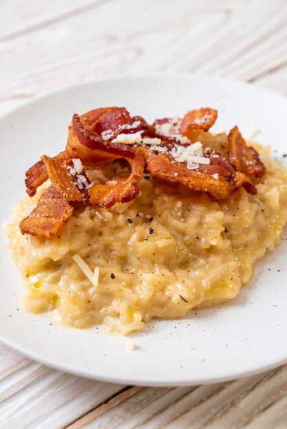 risotto con pancetta croccante