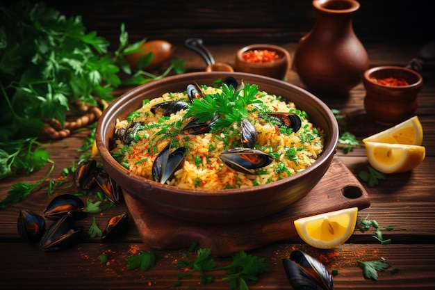 Risotto di frutti di mare con parmigiano