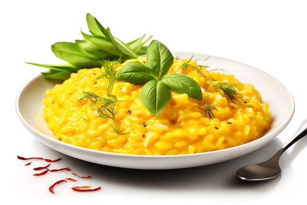 Risotto italiano con foto realistica allo zafferano