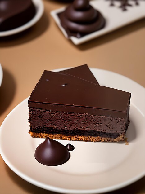 Ristorante accogliente con dessert al cioccolato dettagliato