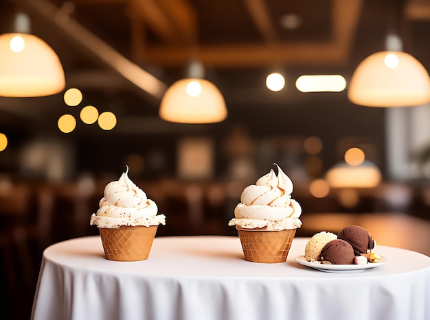 Ristorante accogliente con gelato realistico