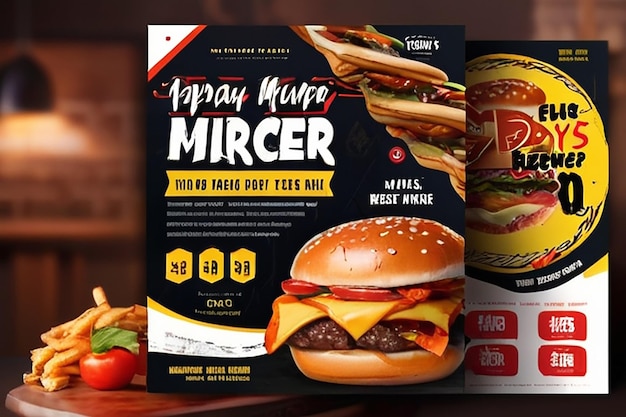 Ristorante cibo a sconto Burger Flyer Design Menu di oggi serpente annuncio di pasto cinese Template