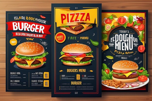 Ristorante Cibo delizioso Flyer Design Menu di oggi Menu cinese Cover burger fast food brochure