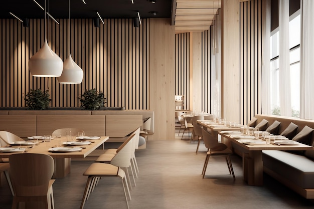 Ristorante con un concetto minimalista