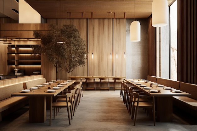 Ristorante con un concetto minimalista