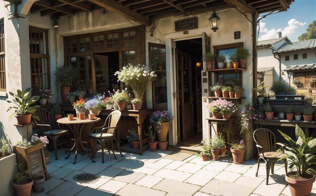 Ristorante esterno Corte caffetteria sala da pranzo all'aperto