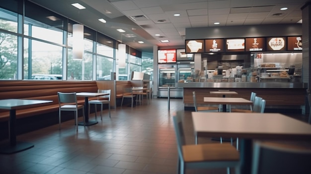 ristorante fast food vuoto