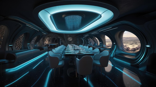 Ristorante futuristico Scifi del futuro