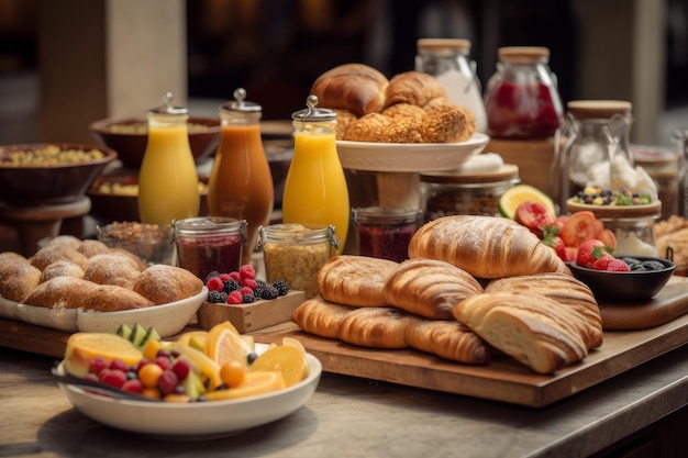 Ristorante per la colazione dell'hotel Cafe food Genera Ai