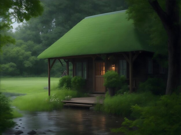 Risveglio alla serenità della natura in un affascinante cottage baciato dalla pioggia