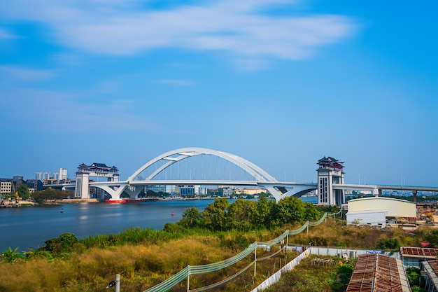 Ritardo del video del ponte Jinxianmen nella città di Jieyang, provincia del Guangdong, Cina