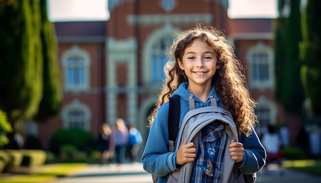 Ritorno a scuola concetto educativo gioioso e felice