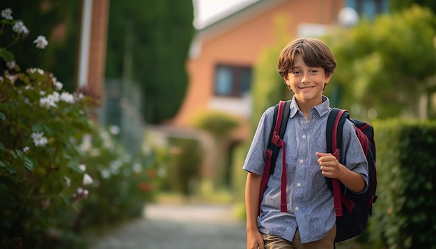 Ritorno a scuola concetto educativo gioioso e felice