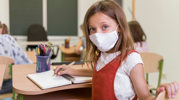 Ritorno a scuola durante il concetto covid