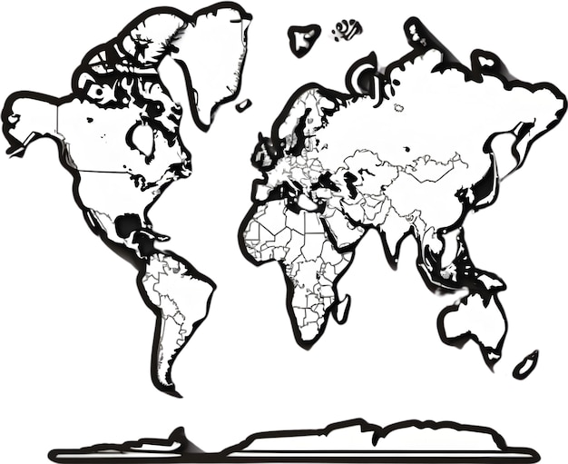 Ritorno alle icone scolastiche Simboli scolastici Istruzione e apprendimento Mappa del mondo