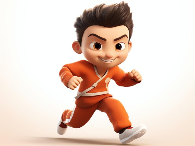 Ritratti di personaggi 3D di kungfu