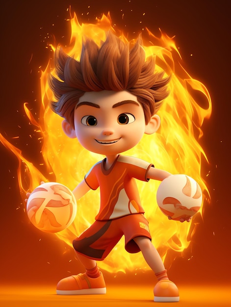 Ritratti di personaggi 3D di Pixar di Ball Fire