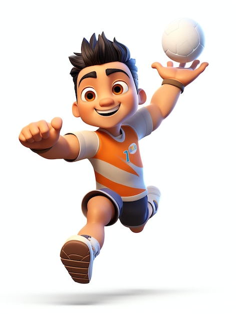 Ritratti di personaggi 3d di takraw