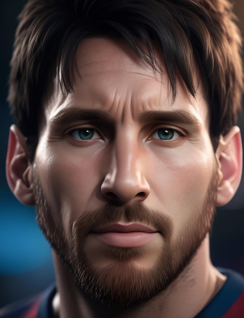 ritratto 3D di Lionel Messi