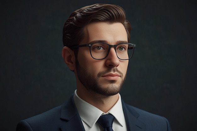 Ritratto 3D di un uomo d'affari