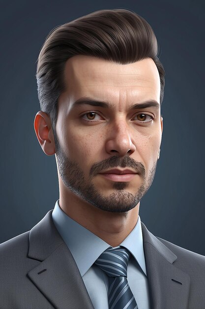 Ritratto 3D di un uomo d'affari