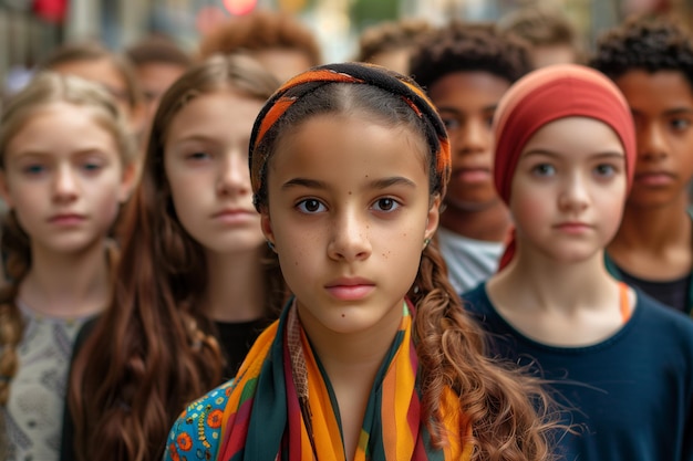 ritratto composito di adolescenti di diverse culture headshots compresi tutti i gruppi etnici razziali e