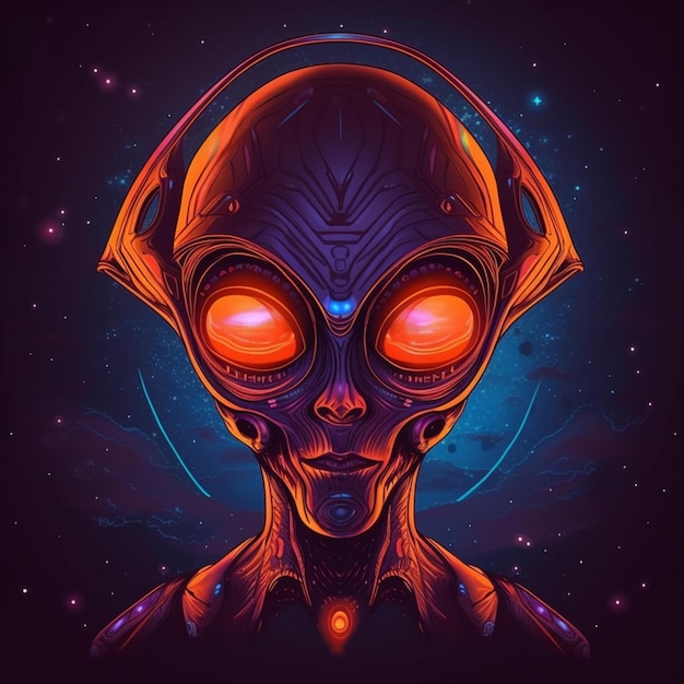 ritratto del disegno dell'illustrazione aliena