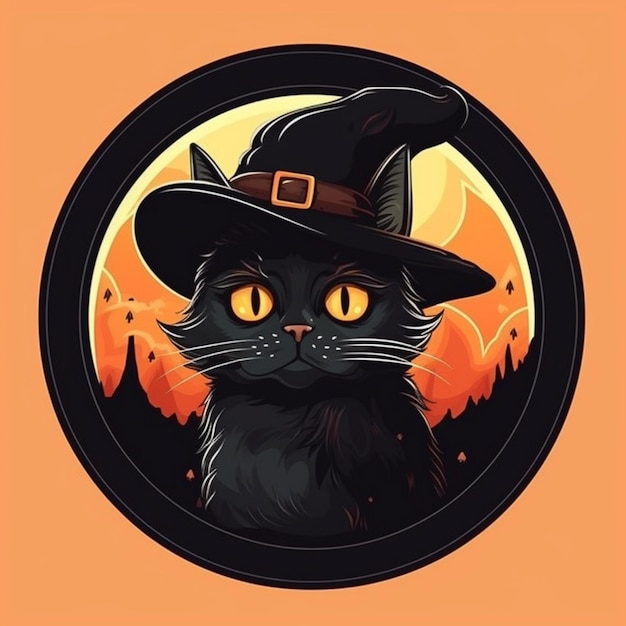ritratto del gatto di halloween che indossa il costume da strega
