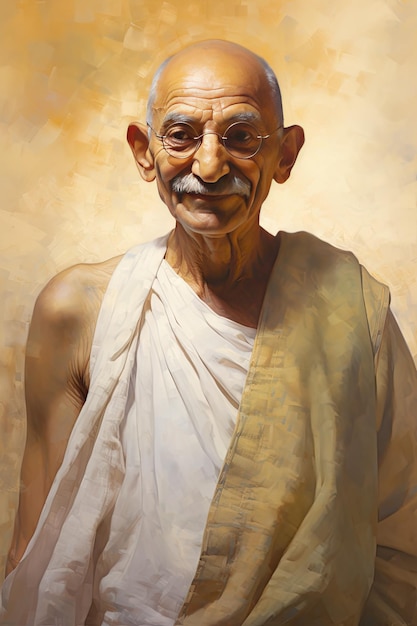 Ritratto del Mahatma Gandhi in stile artistico casuale