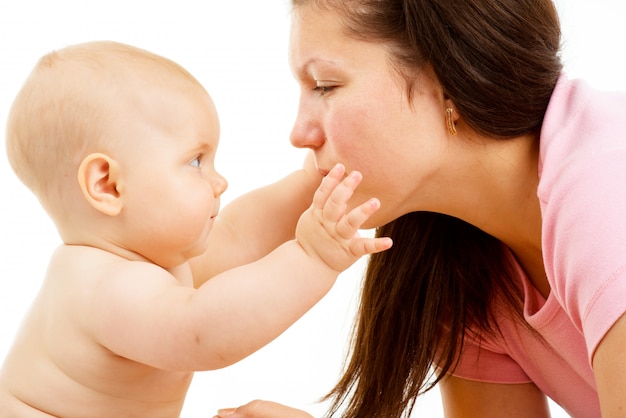 Ritratto del primo piano del bambino e della madre