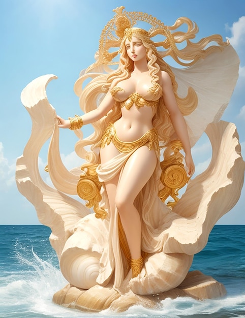 Ritratto della dea del mare con il mare