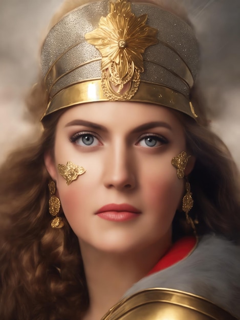 Ritratto della dea greca Atena AI Generato