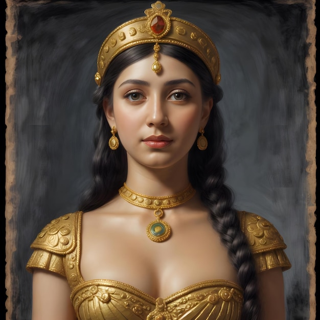 ritratto della regina Cleopatra seduta sul suo trono