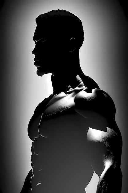 ritratto della siluetta di un uomo di colore