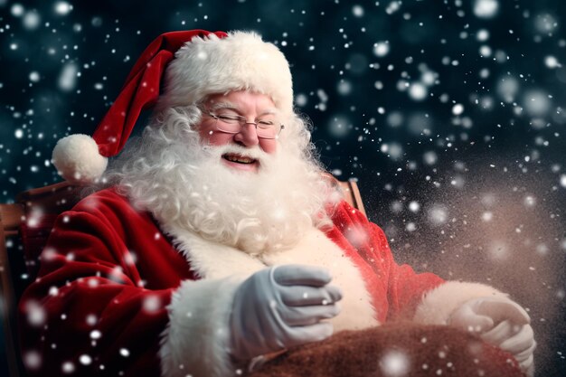 Ritratto di Babbo Natale L'atmosfera di Natale e Capodanno Generata dall'AI