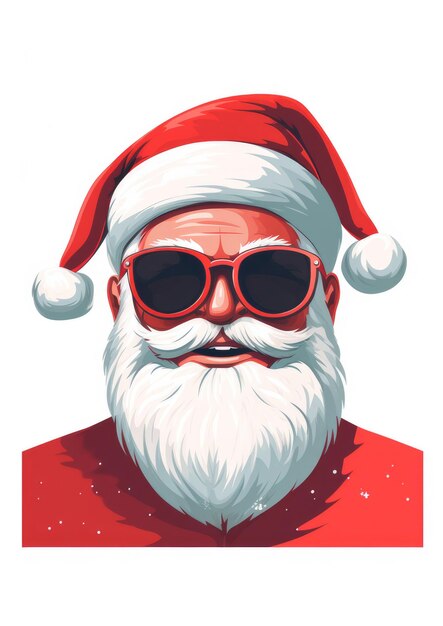 Ritratto di Babbo Natale minimalista illustrazione di biglietti di auguri di Natale Generative Ai