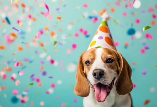 Ritratto di cane di compleanno