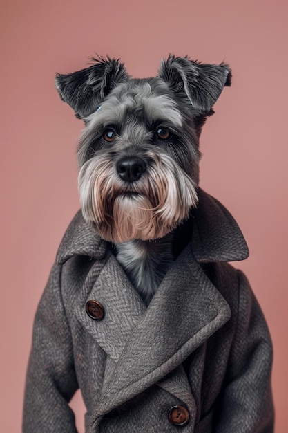 Ritratto di cane pastore Schnauzer minimalista