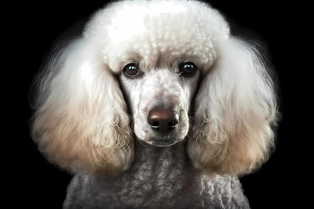 Ritratto di cane poodle Progettazione generativa ai