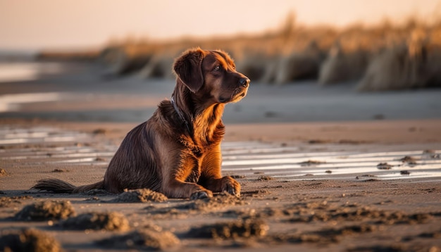 ritratto di cane sulla spiaggia