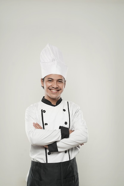 Ritratto di chef sorridente asiatico