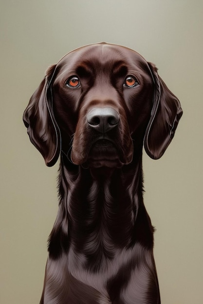 Ritratto di cioccolato cane Labrador Retriever illustrazione generativa ai