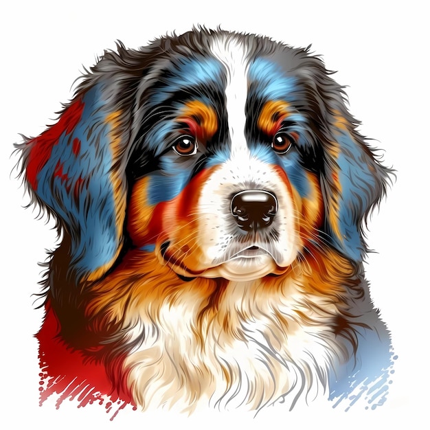 Ritratto di cucciolo di cane bernese realistico