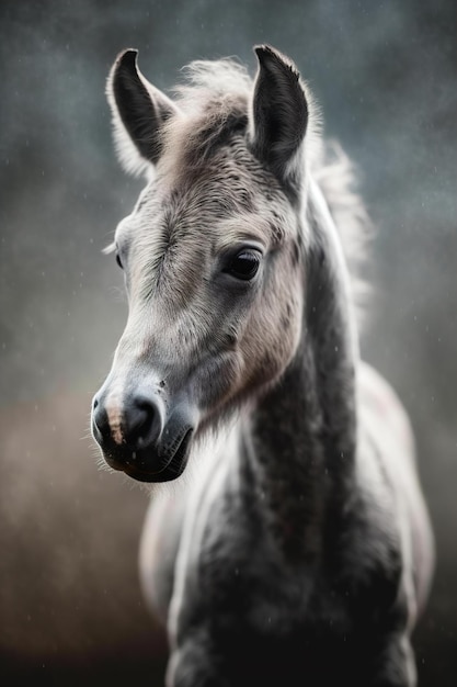 Ritratto di cucciolo di cavallo grigio