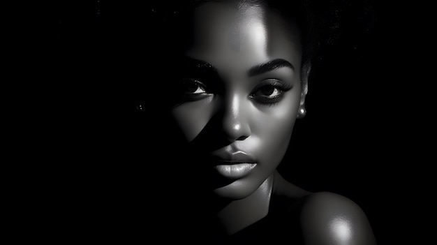Ritratto di donna nera africana ragazza carina sfondo foto stock