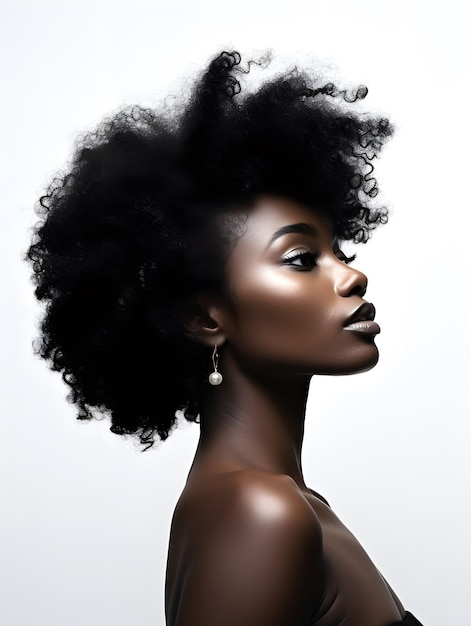 Ritratto di donna nera africana ragazza carina stock foto sfondo
